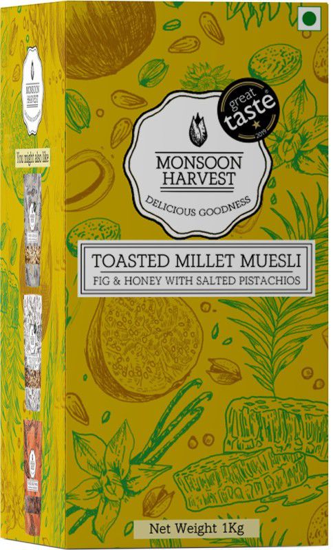 Monsoon Harvest Toasted Millet Muesli Fig & Honey with Salted Pistachios Box  (1000 g)