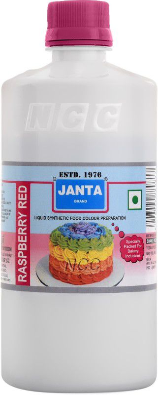 JANTA Raspberry Red Synthetic Liquid Food Colour for Dairy Products, Snack Foods, Ice Cream, Soups, Jams, Pickles, Sweets Red  (500 ml)