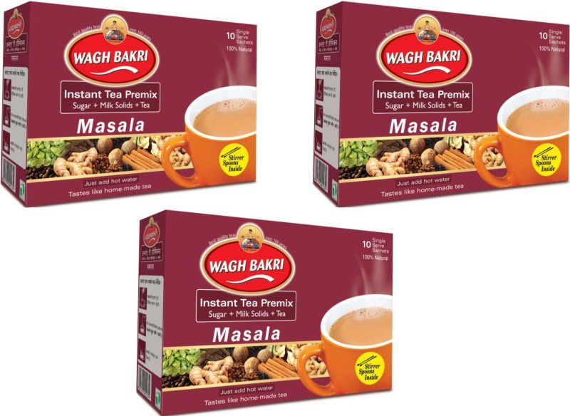 Waghbakri Premix Masala Spices Instant Tea Bags Box  (3 x 46.67 g)