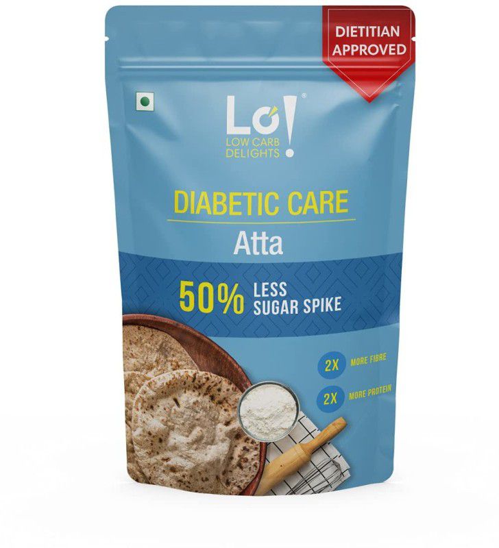 Lo! Foods - Diabetic Atta - 5kg | 100% More Fibre and Protein | 50% Lower Sugar Spike | Low GI Sugar Release Control Flour | Dietitian Recommended Healthy Food Products  (5 kg)