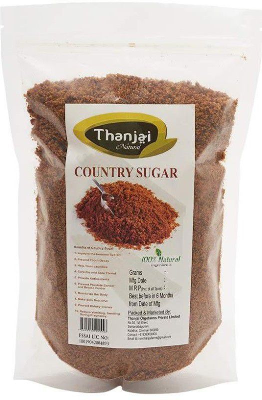 THANJAI NATURAL 4kg Sugarcane Jaggery Powder / Country Sugar / Nattu Sakkarai - Organically Processed 100% Natural / Powder Jaggery  (4 kg, Pack of 4)