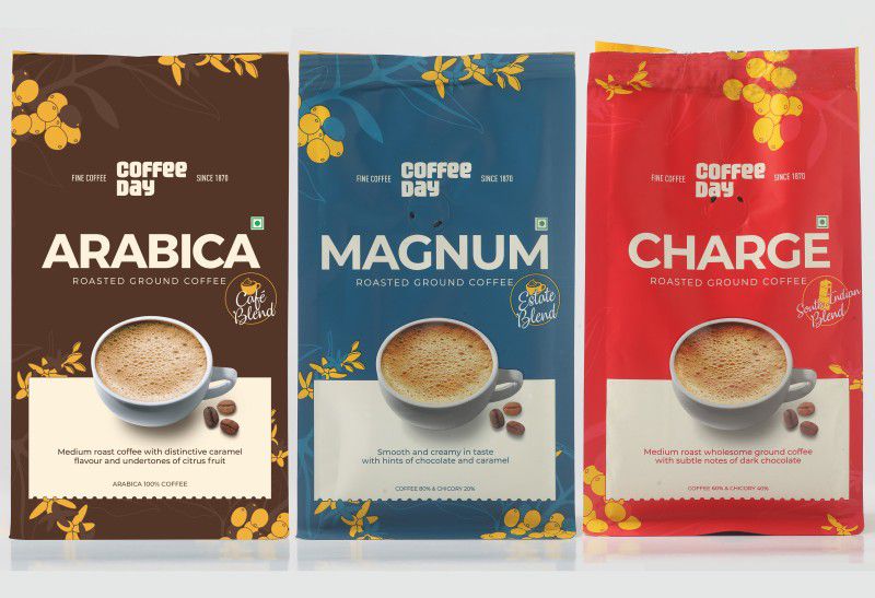 Cafe Coffee Day Triple Pack (Arabica, Magnum & Charge 1 pack each) Filter Coffee  (3 x 200 g)
