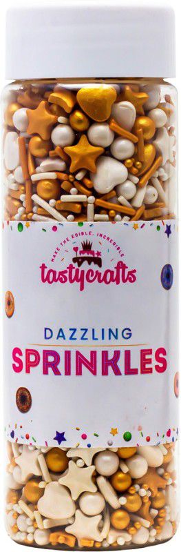 TastyCrafts Mix Metallic Sprinkles, 100 GM Edible Colorful Dazzling Sprinklefetti DM 001 Sprinkles  (100 g, Sprinkles)