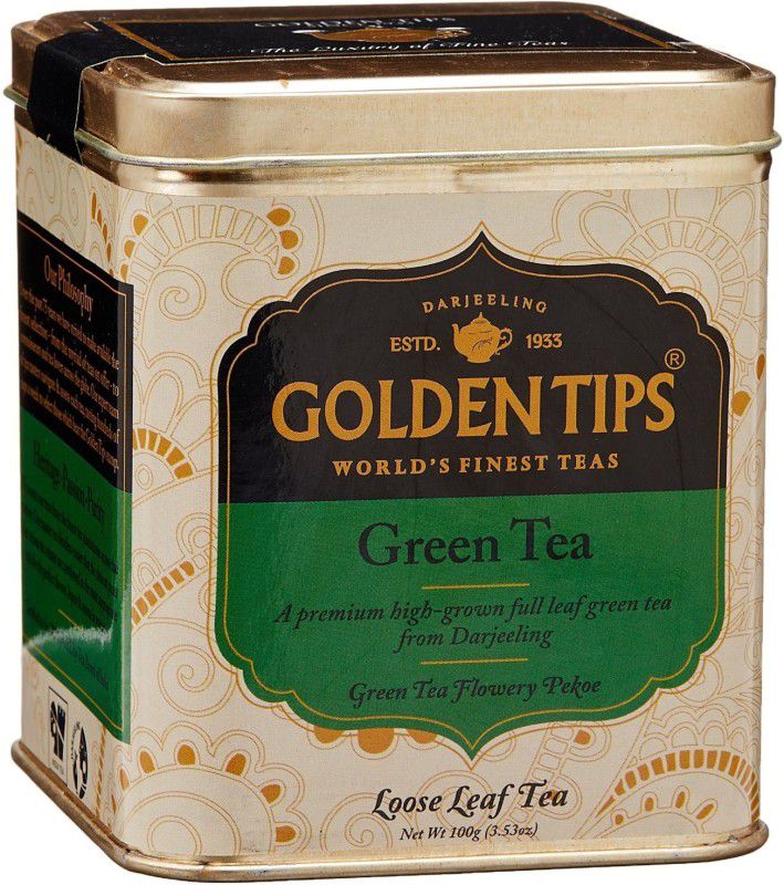 Golden Tips Premium Pure Darjeeling High-Grown Full Leaf Unflavoured Green Tea Tin  (100 g)