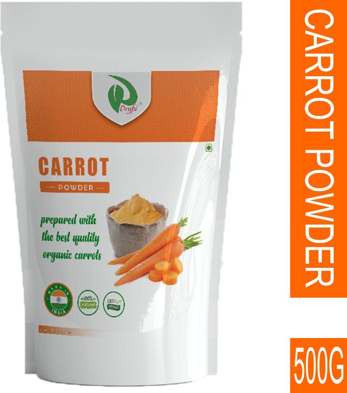 Dryfii Natural Dehydrated Organic Carrot Powder (Gajar Powder) 500 G Healthy Food  (500 g)