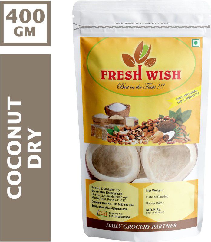 Fresh Wish Dry Coconut (Gota) -400gm Coconut  (400 g)