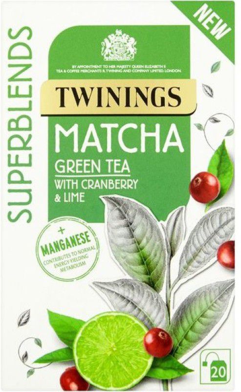 TWININGS Superblends Matcha Green Tea with Cranberry & Lime Green Tea Bags Box  (40 g)