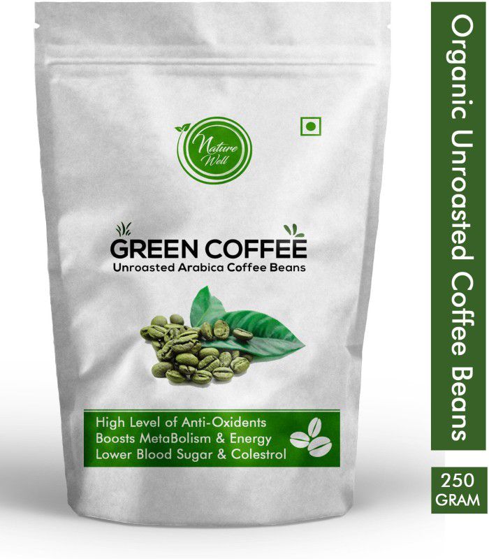 Naturewell Organic & Unroasted Green Coffee Crushed Beans for Weight Loss Management Coffee Beans  (250 g)
