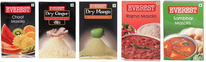 EVEREST Chaat + Dry Mango + Dry Ginger + Rajma + Sambhar (100 gm each )  (5 x 100 g)