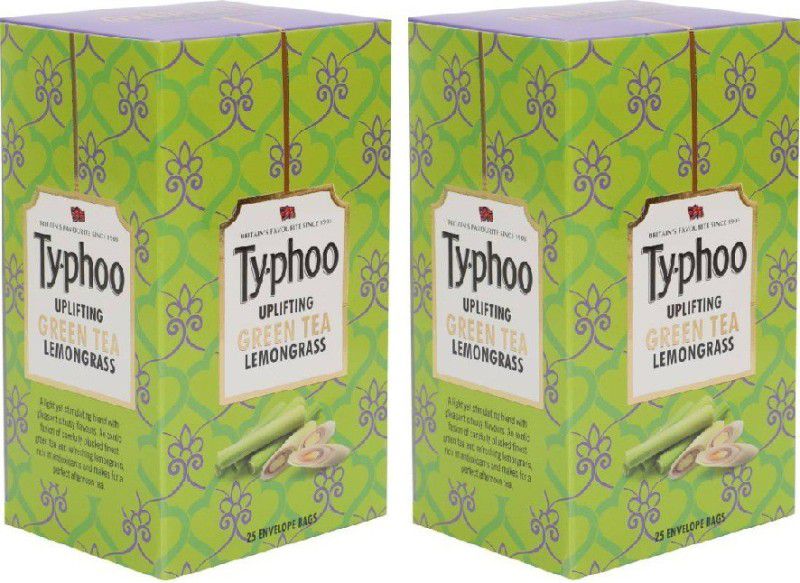 typhoo Lemon Grass 25 TeaBags (Pack Of 2) Lemon Green Tea Bags Box  (2 x 25 Bags)