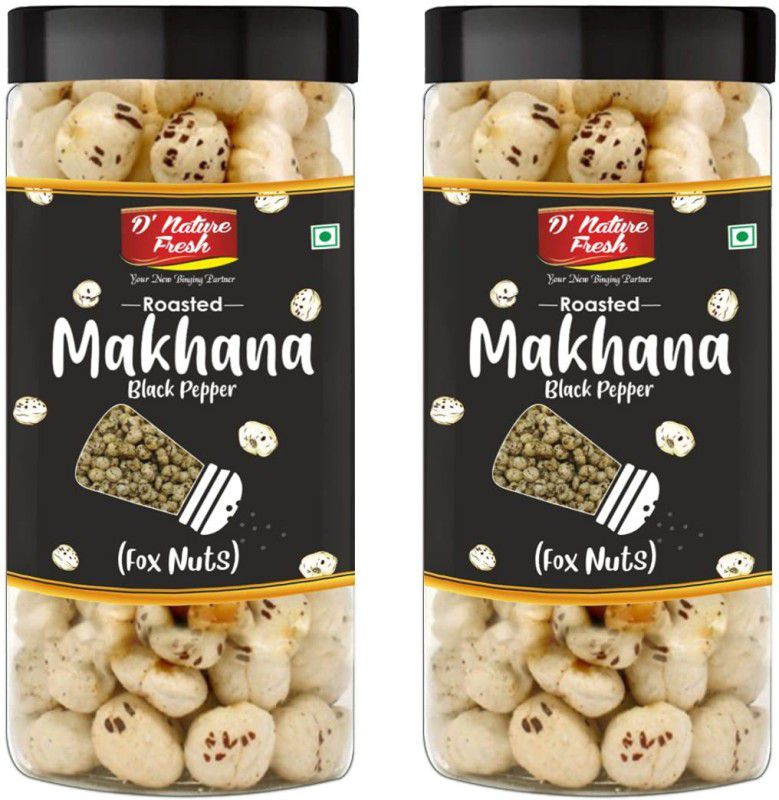 D NATURE FRESH Black Pepper Makhana (Foxnuts) 200g Pack of 2 Fox Nut  (2 x 100 g)