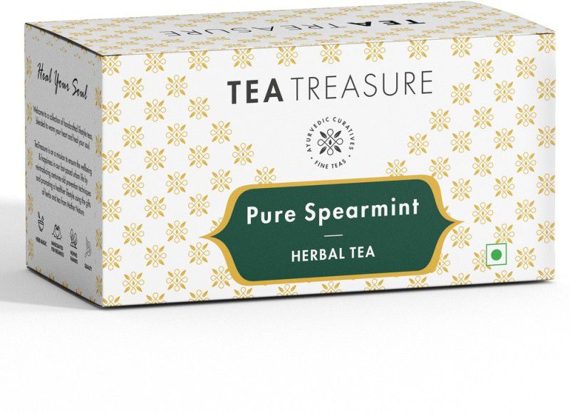 TeaTreasure Spearmint Herbal Infusion Tea Box  (18 Bags)