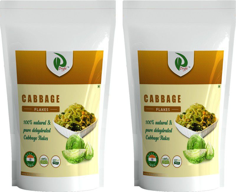 Dryfii Natural dehydrated Cabbage Flakes Pack of 2 (150X2)  (2 x 150 g)