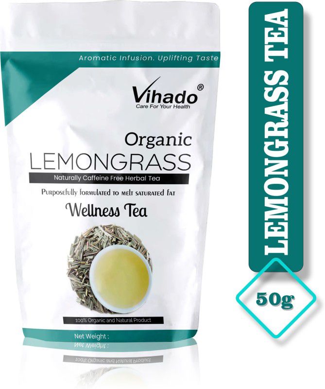 Vihado 100% Natural Refreshing Digestive Aid Lemon Grass Green Tea - 50g - 500g Lemon Grass Green Tea Pouch  (50 g)