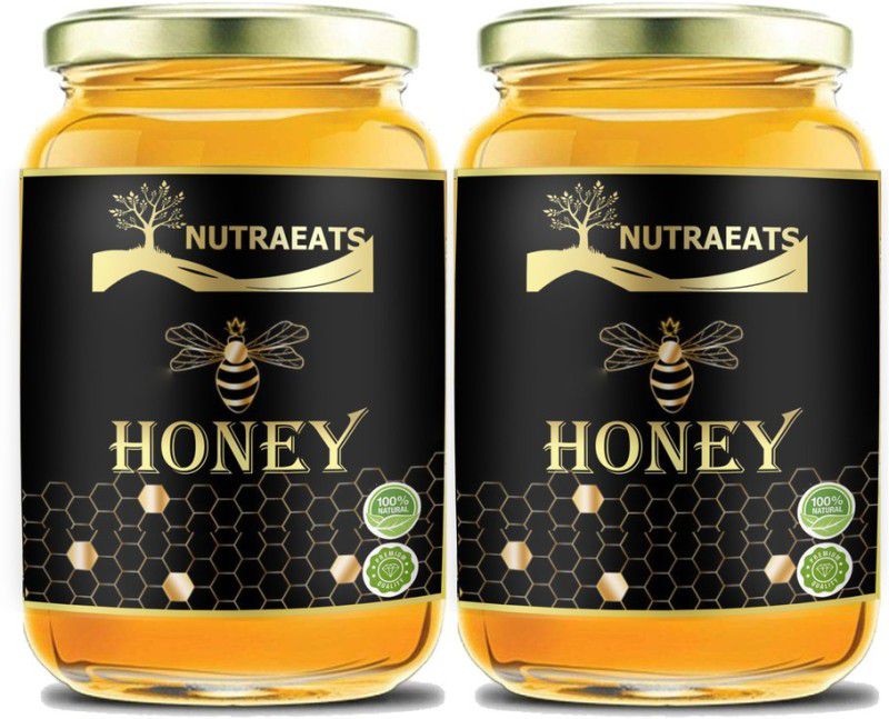 NutraEats Raw Honey Unprocessed Unpasteurized Pure natural organic honey for weight loss (H32)  (2 x 250 g)