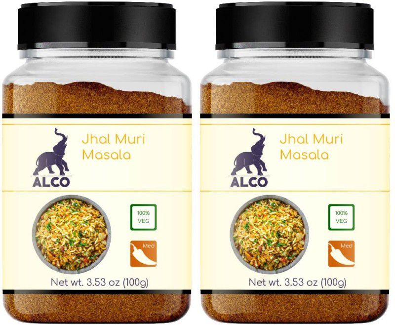 ALCO SPICES Jhal Muri Masala - Bhel Masala | 100% Vegetarian, Non-GMO, Gluten Free, Keto Friendly, Dairy Free, Paleo Friendly, Soy Free in Jar  (2 x 100 g)