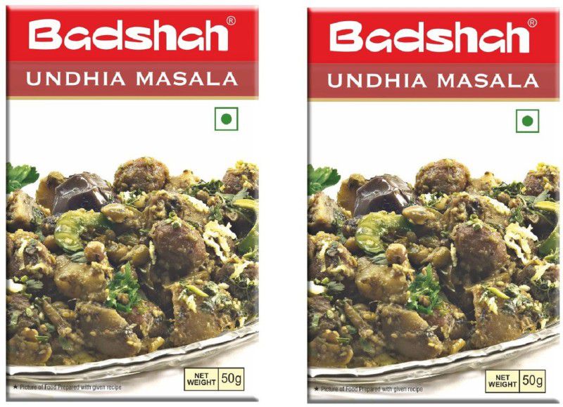 BADSHAH Fresh and Natural Instant Undhiya / Undhiyu Masala Powder | Easy to Cook  (2 x 50 g)