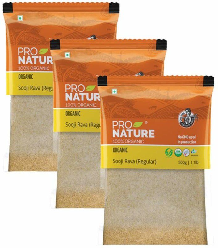Pro Nature Organic Sooji / Rava (Regular)  (500 g, Pack of 3)