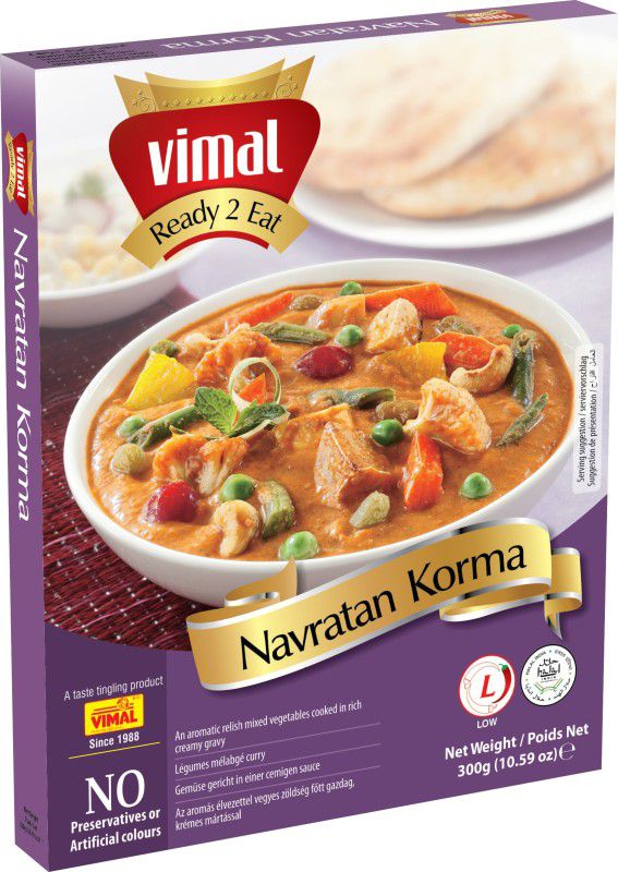 VIMAL Ready to Eat Delicious Navratan Korma Panjabi Vegetarian Meal with No Added Preservative and Colours - 300g 300 g