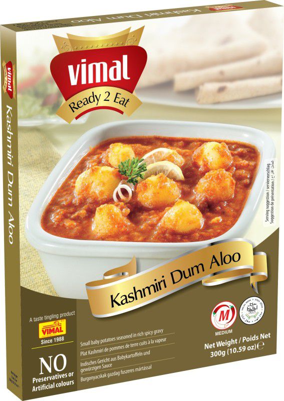 VIMAL Ready to Eat Kashmiri Dum Aloo Vegetarian Meal with No Added Preservative and Colours - 300g 300 g