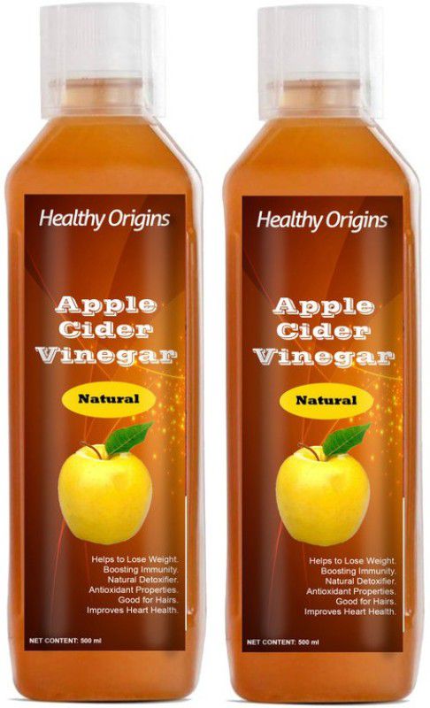 Healthy Origins Nutrition Raw Apple Cider Vinegar with Mother for Weight Loss Vinegar (Pack Of 2)(Ultra) Vinegar  (2 x 500 ml)