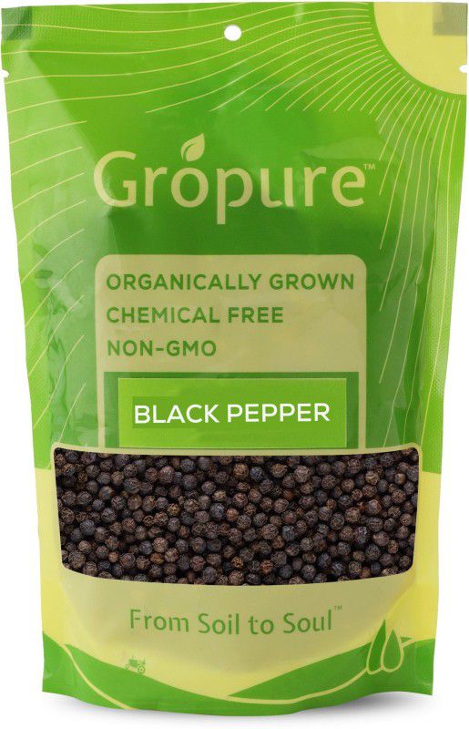 Gropure Organic Black Pepper, 100g  (100 g)