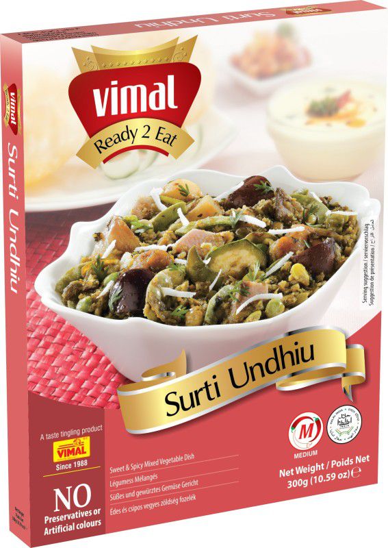 VIMAL Ready to Eat Sweet and Spicy Surti Undhiu Instant Mix Vegetarian Gujrati Meal with No Added Preservative and Colors 300 g