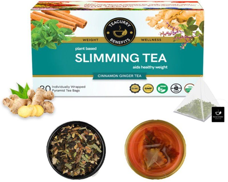 TEACURRY 28 Day Slimming Tea for Weight Loss | 30 Pyramid Slimming Tea Bags, 60 Cups | Helps with Weight Loss, Tummy Reduction, Prevent Ageing Signs, Liver Detoxification | Weight Loss Tea for Women & Men Herbal Tea Pouch  (30 Bags)