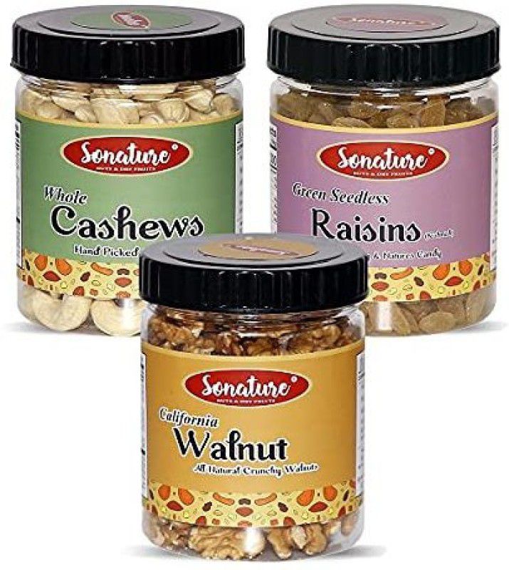 Sonature Super Value Pack Best Quality Combo Pack Of Cashews, Walnuts, Raisins Combo  (700 Gram)
