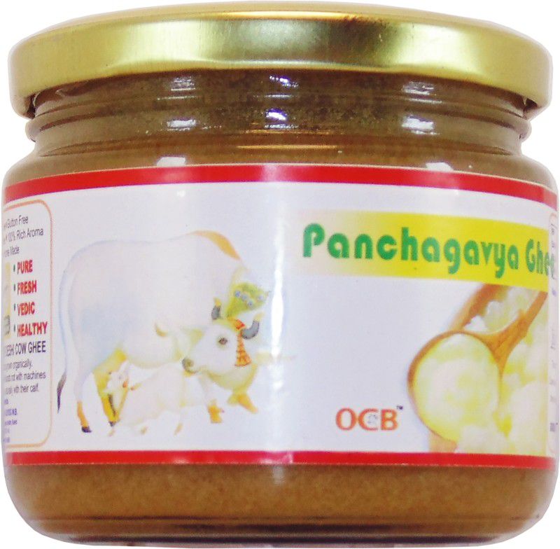 OCB Panchagavya Ghee A2 Desi Cow 100% Pure and natural made from bilona Bengali Ghee 250 g Glass Bottle