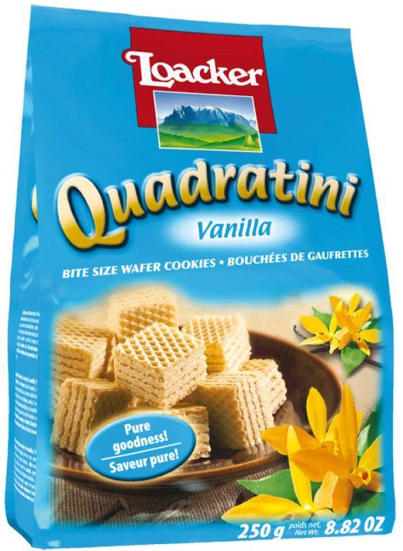 LOACKER Quadratini Vanilla Wafers of Italy 250g Waffles  (250 g)