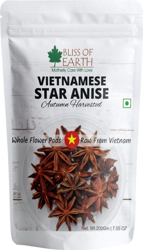 Bliss of Earth Vietnamese Star anise Whole spice Chakri Phool for Exotic Tea, Indian Cuisine,  (200 g)