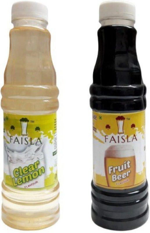 Faisla CL/FB Premium Refreshing CLEAR LEMON & FRUIT BEAR Flavoured Sharbat Syrup (pack of 2) (1 pack of 700ml)  (400 ml, Pack of 2)