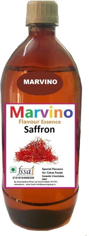 Marvino Saffron Food Flavours Essence for Cakes Whipcream Fondant Sweets Ice-Creams Chocolates Flavoring Syrup Saffron Liquid Food Essence  (1000 g)