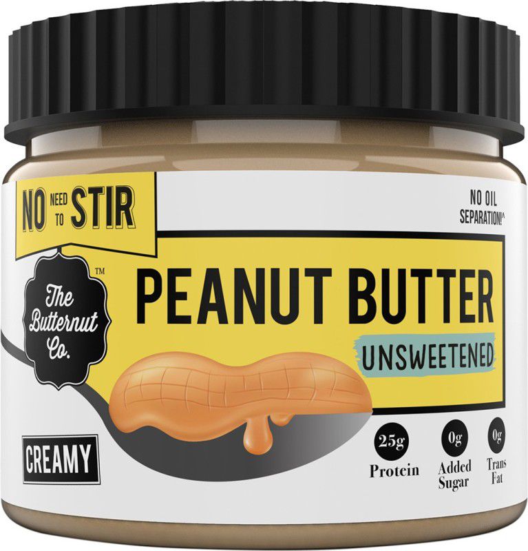 The Butternut Co. No Stir Peanut Butter - Unsweetened Creamy 340 g