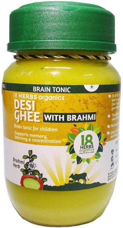 18 Herbs Desi Ghee with Brahmi Ghee 200 ml Glass Bottle