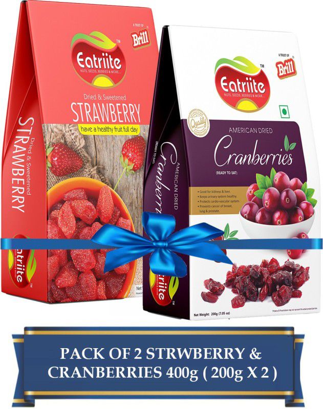 Eatriite Strawberries & Cranberries Pack of 2 Strawberries, Cranberries  (2 x 200 g)