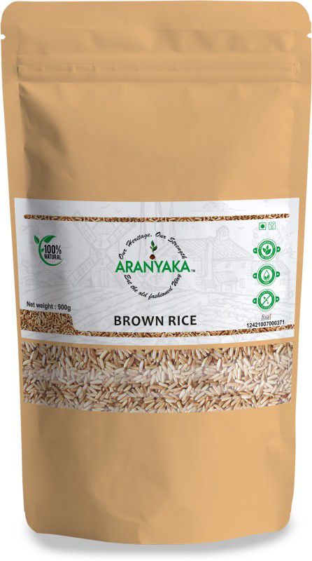 Aranyaka Sona Masoori Brown Rice - 900g Yellow Sona Masoori Rice (Medium Grain, Unpolished)  (0.9 kg)