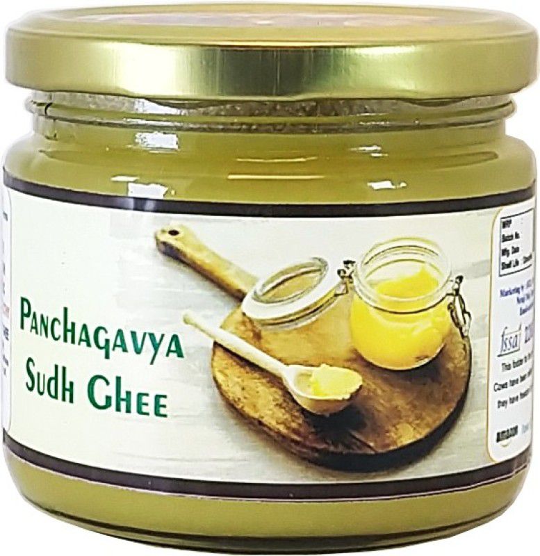 OCB PANCHAGAVYA Sudh Ghee Grass-fed, Cultured, Premium & Traditional Desi Cow Pure Ghee 250 g Glass Bottle
