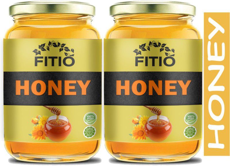 FITIO Nutrition Raw Honey Unprocessed Unpasteurized Pure natural organic honey for weight loss (HG40) Pro  (2 x 1000 g)