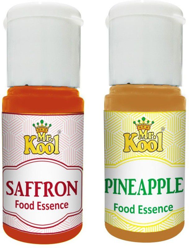 Mr.Kool Food Essence Saffron, Pineapple Flavors 20ml Each Combo Pack Of 2 Essence for Cake, Cookies, Ice Cream, Sweets (40ml) Saffron Liquid Food Essence  (40 ml)