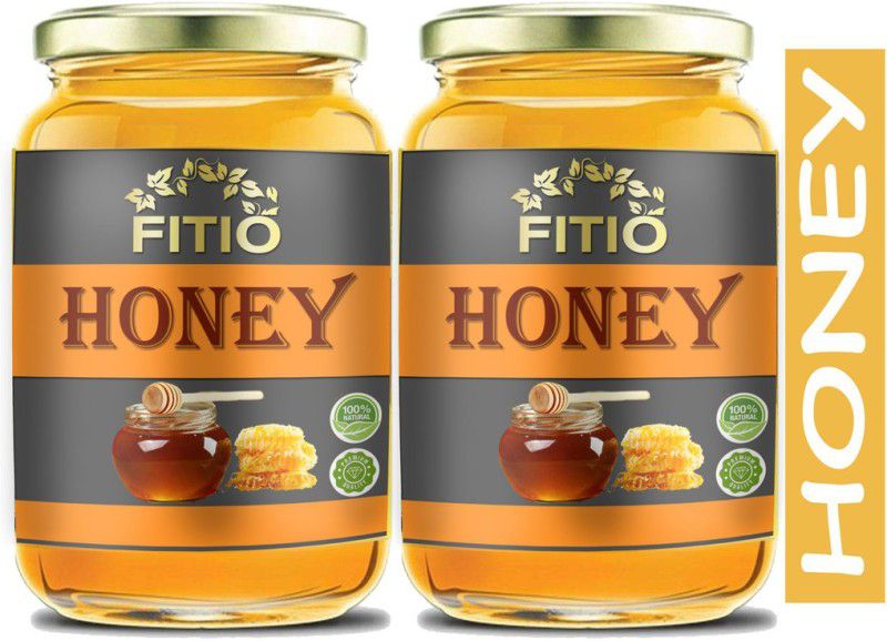 FITIO Nutrition Raw Honey Unprocessed Unpasteurized Pure natural organic honey for weight loss (HG31) Advanced  (2 x 500 g)