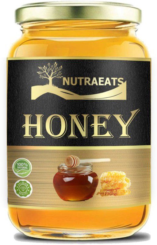 NutraEats Raw Honey Unprocessed Unpasteurized Pure natural organic honey for weight loss (HG14) Premium  (500 g)
