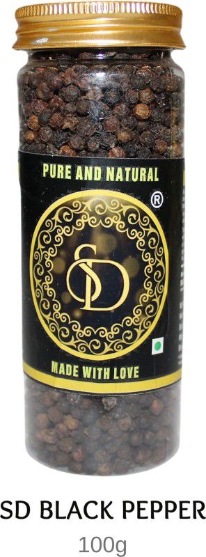 SD Black Pepper Whole Kali Mirch Sabut Pepper Corn Pure & Natural Black Pepper  (2 x 50 g)