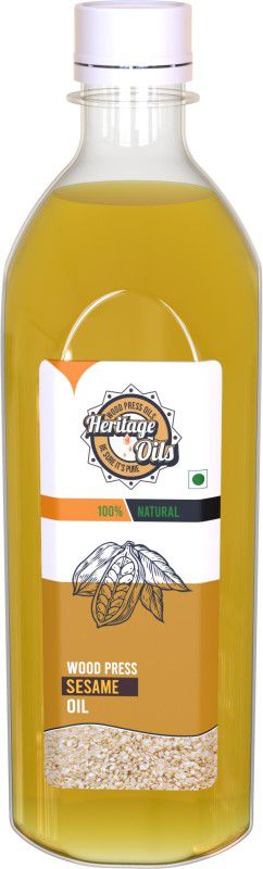 Heritage Wood Pressed Sesame Oil (Kacchi Ghani/Marachekku/Lakdi Ghana Oil) Sesame Oil PET Bottle  (1000 ml)