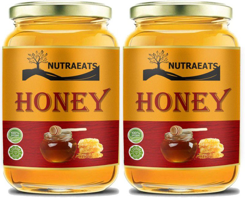 NutraEats Raw Honey Unprocessed Unpasteurized Pure natural organic honey for weight loss (H35) Advanced  (2 x 250 g)