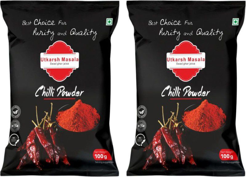 Utkarsh Red Chilli Powder | Lal Mirchi Powder 200g (100g*Pack of 2)  (2 x 100 g)