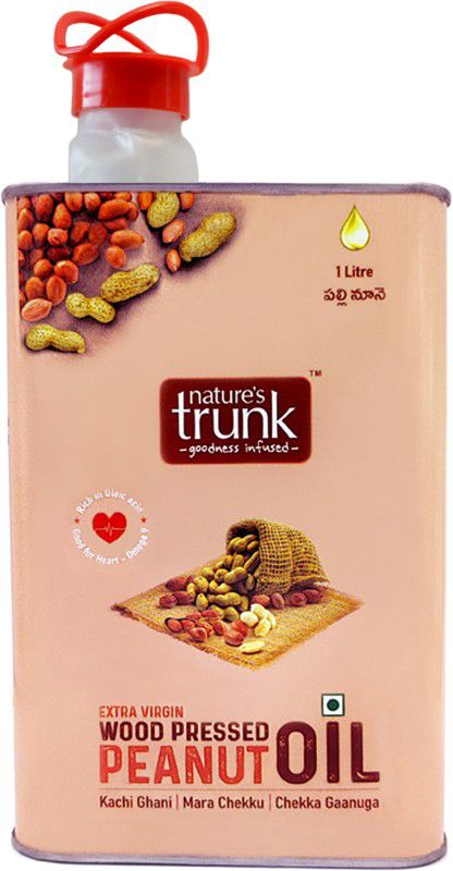 Nature's Trunk Wood Pressed Peanut Oil 1 Litre Groundnut Oil Tin  (1 L)