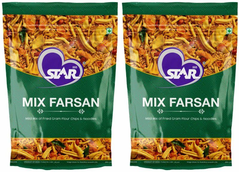 STAR 555 Mix Farsan Namkeen | All In One Delicious Snack | Namkeen Mixture  (2 x 900 g)