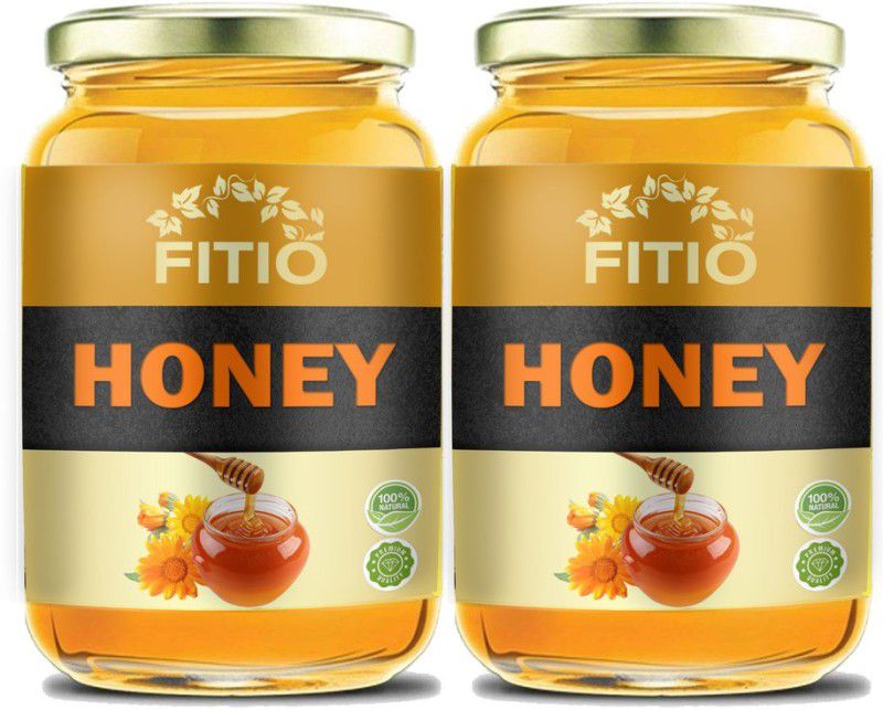 FITIO Nutrition Raw Honey Unprocessed Unpasteurized Pure natural organic honey for weight loss (HG42) Advanced  (2 x 1000 g)
